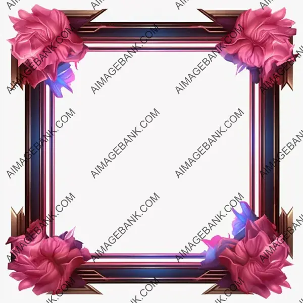 Square Picture Frame with Flowers