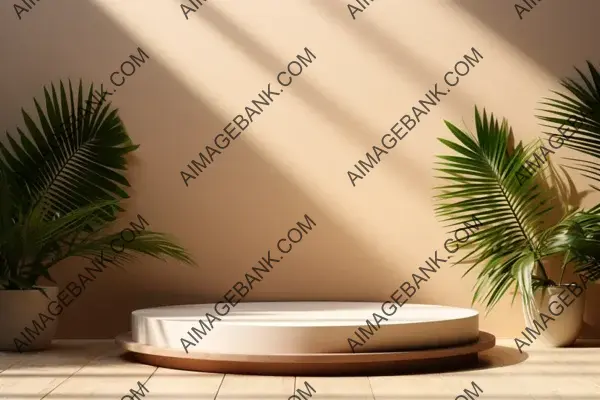 Elegant Palm Leaf Podium