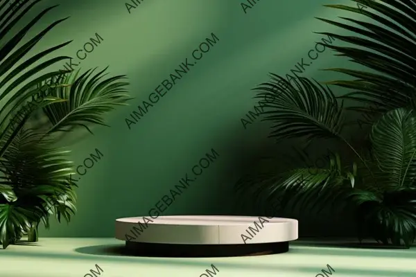 Presentation Podium with Palm Leaves