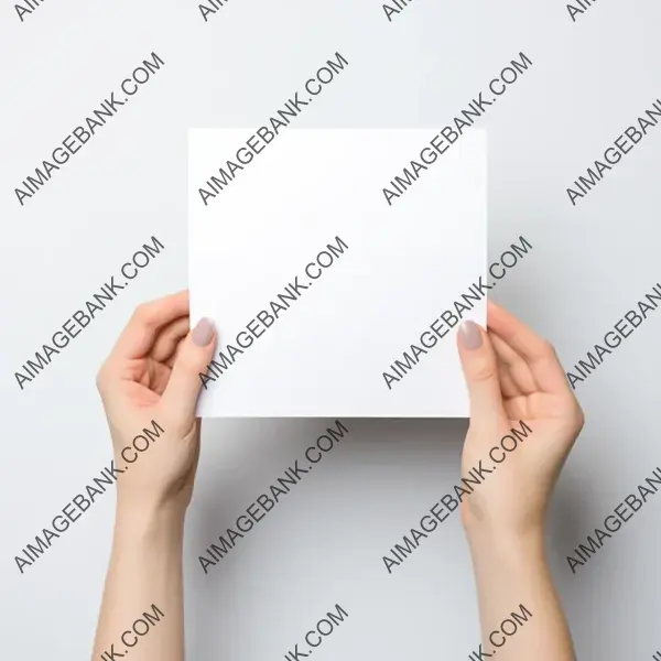 Mockup of hand holding on white background