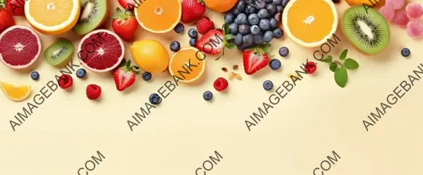 A clean and colorful web banner template celebrating the goodness of fruits.