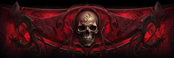 Flyer &#8211; Red Banner Featuring Skull and Dark Fantasy