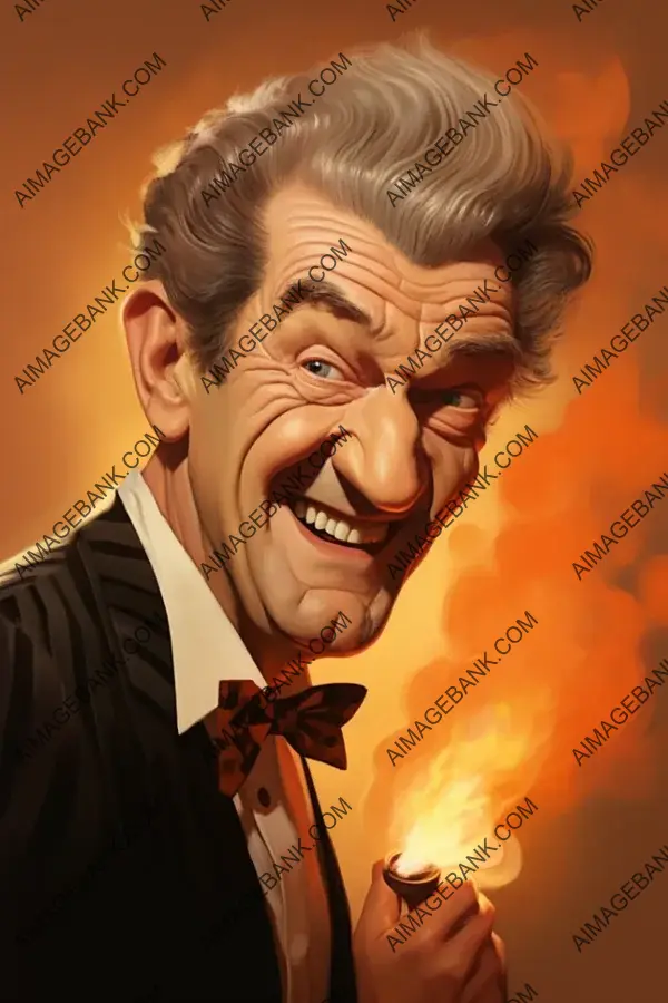 Caricature of Eddy Mitchell