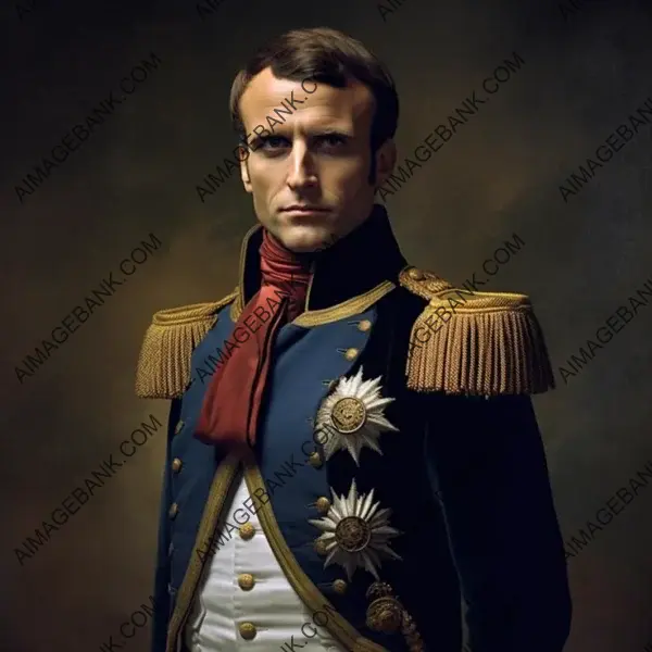 Emmanuel Macron Portraying Napoleon Bonaparte