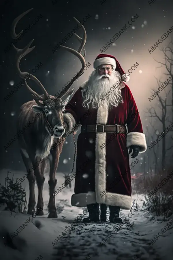 Festive Composition: Santa and Reindeer