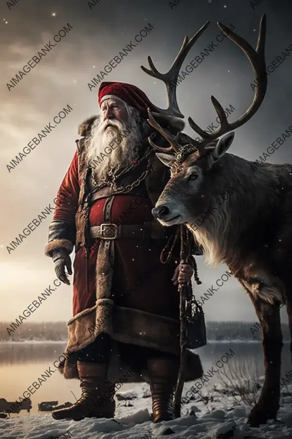 Holiday Photo: Santa Claus and Reindeer