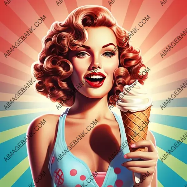 Nostalgic 50s Ice Cream Advertisement