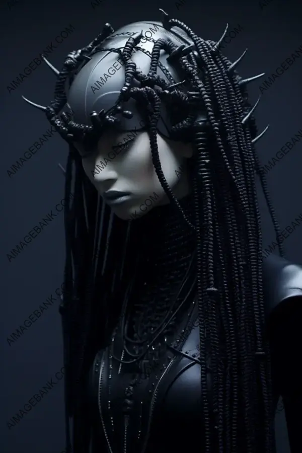 Ethereal shots capture minimalist cybergoth fashion.