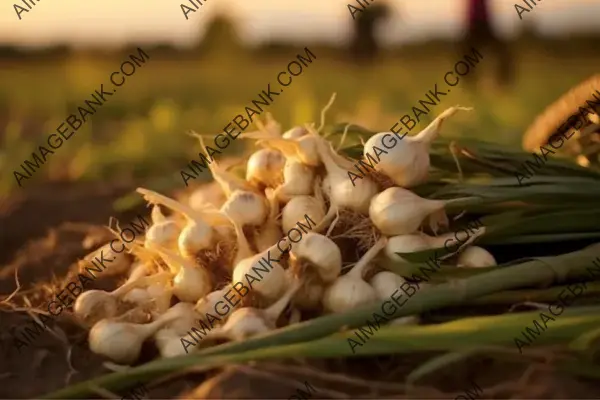 Harvesting Garlic: Gathering Fresh Culinary Ingredients