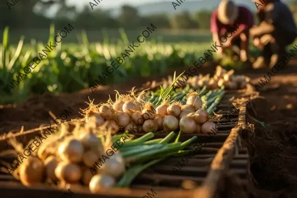 Culinary Ingredients Close-Up: Gathering Onions