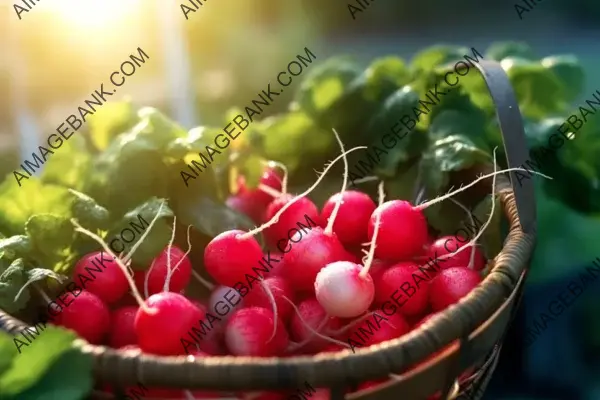 Close-Up of Harvested Radishes: Vibrant Produce