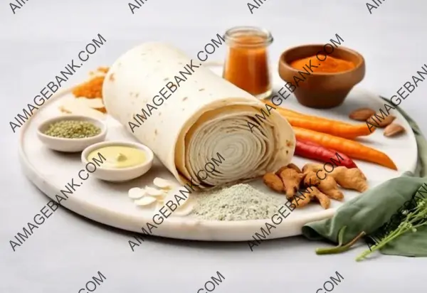 Captivating Dosa: An Artistic Culinary Display on White Marble