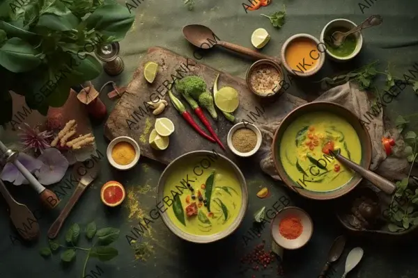 Green Curry Thai Meal Ideas: A Flat Lay Showcase for the Busy Food Lover