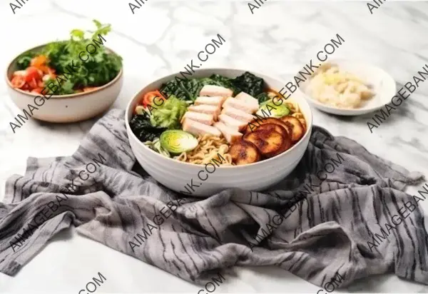 Artistic Ramen Presentation: A Tempting Flat Lay Focus