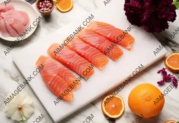 Savor the Moment: Artistic Flat Lay Focus on Savory Sashimi