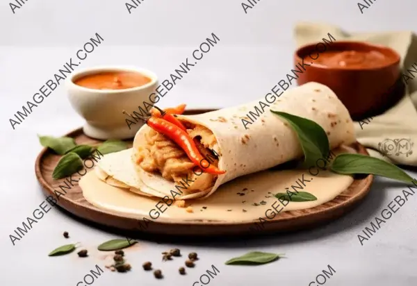 Masala Dosa Culinary Art: A Captivating Focus on White Marble