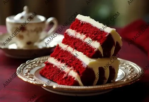 Plate of Delights: Tempting Red Velvet Cake Slices