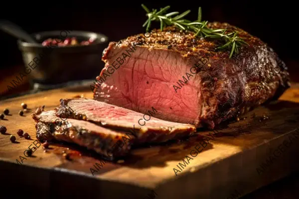 Sliced Prime Rib Beauty: Wooden Board Presentation