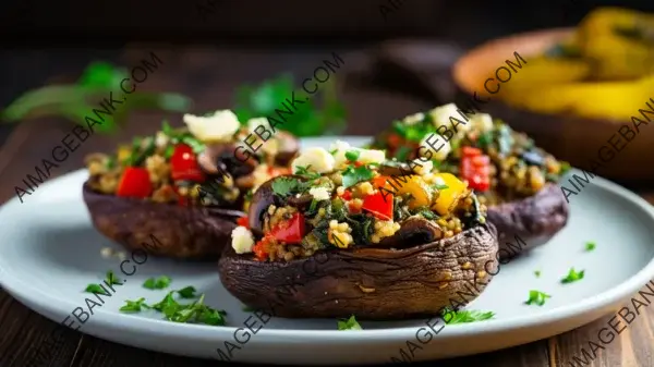 Portobello Mushroom Delight: Quinoa and Feta Filling