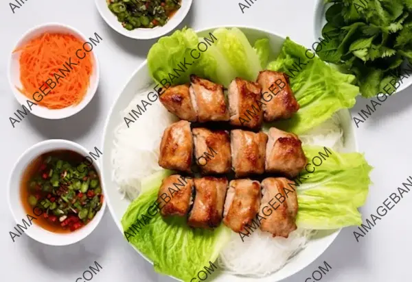 Flat Lay of Bun Cha Hanoi: A Specialty from Vietnam