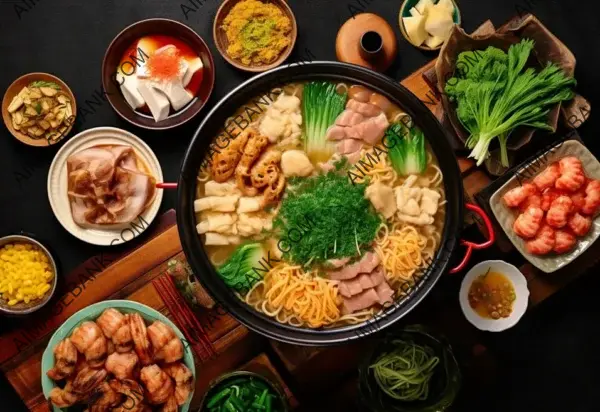 Flat Lay of Ramen: Beloved Japanese Noodle Soup