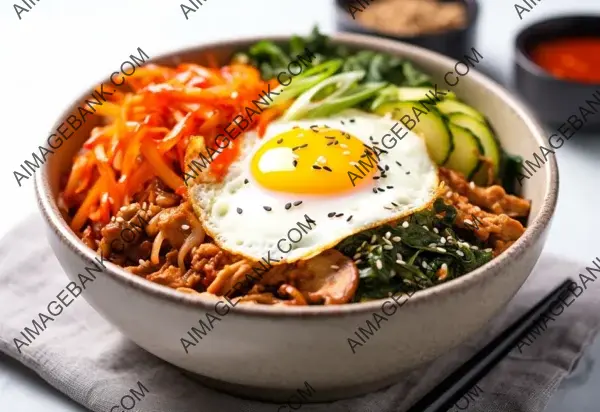 Flat Lay Bibimbap: A Korean Classic