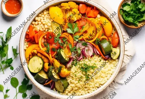 Flat Lay Couscous Morocco Dish: Moroccan Delicacies