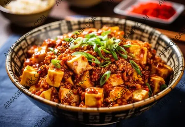 Flat Lay Mapo Tofu (Mapo Doufu): Sichuan Spice on Display