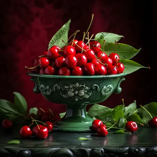 Juicy Cherries in Old Bowl