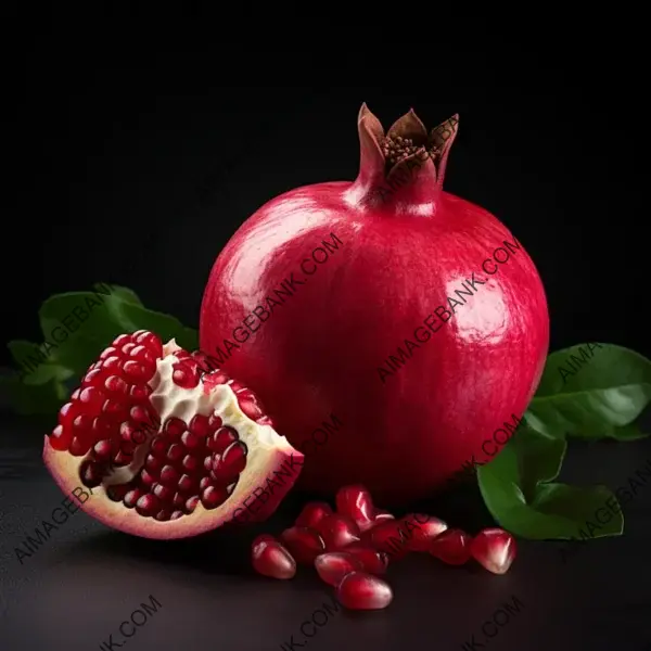 Ultra Realistic Pomegranate Isolated on White