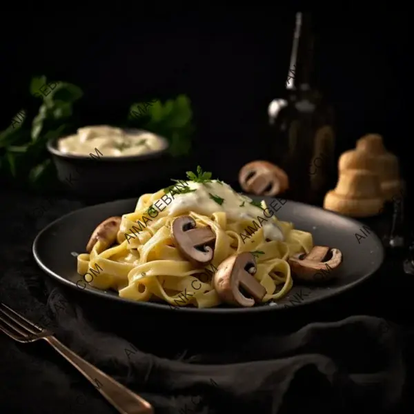 Italian Cuisine: Fettuccine Pasta with Mushrooms