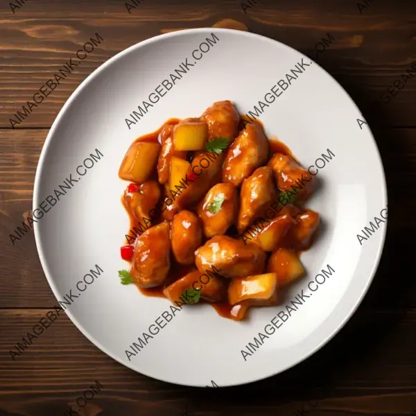 Sweet and Sour Chicken on Plate