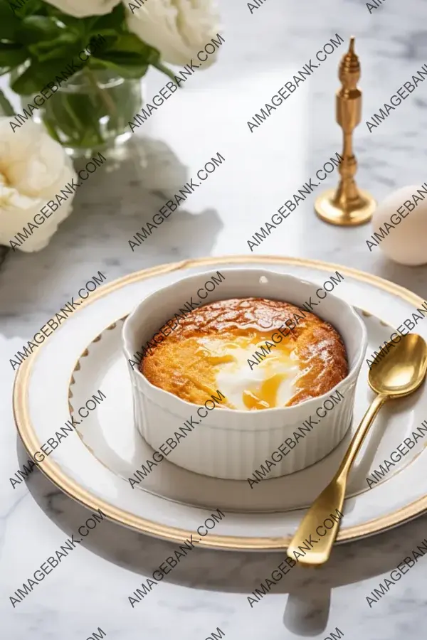 French Baked Pudding in Porcelain