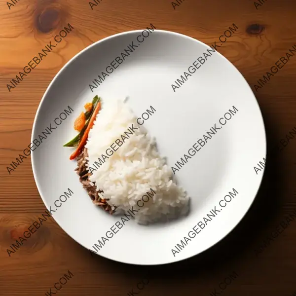 Rice Mountain on White Plate