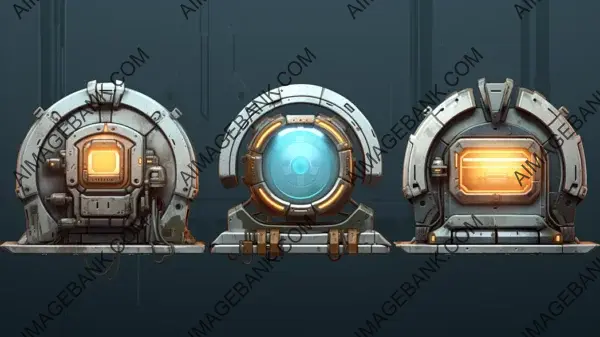 Game Asset Portal Frame: Front View