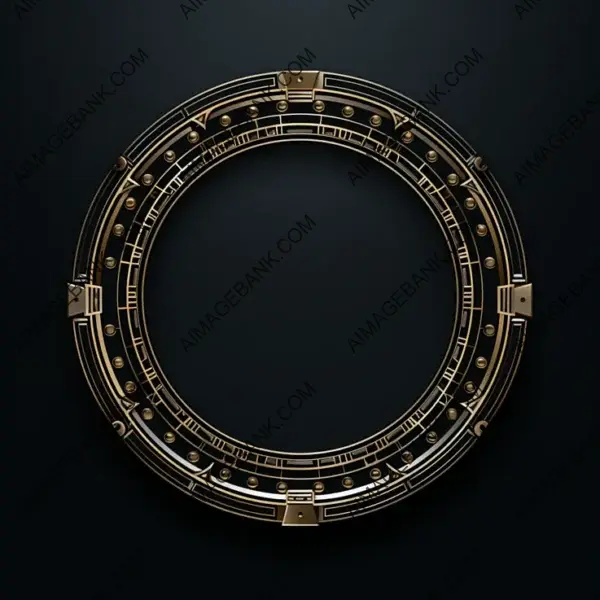 Black Background Cutout Mechanical 2D Vector Rings