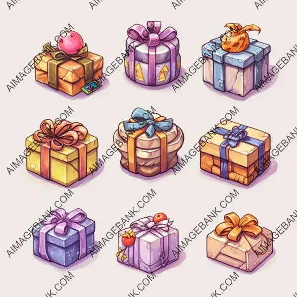 Artistic Gift Box Elements