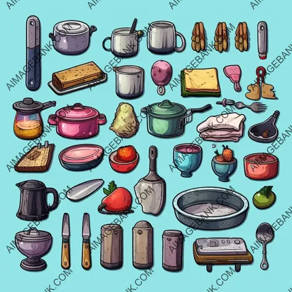 Stylish Kitchen Utensil Icons