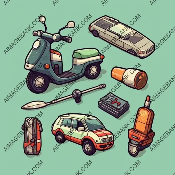 Vintage Scooter Icons