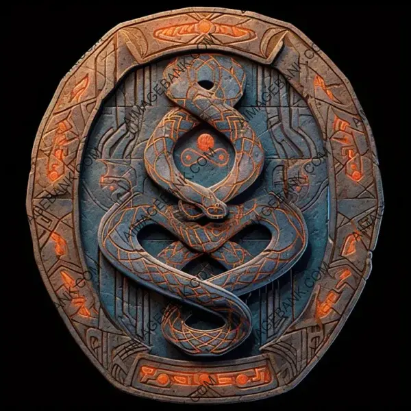 Gaming Magic Unleashed: Runic Stone Icon with Engraved Serpent.