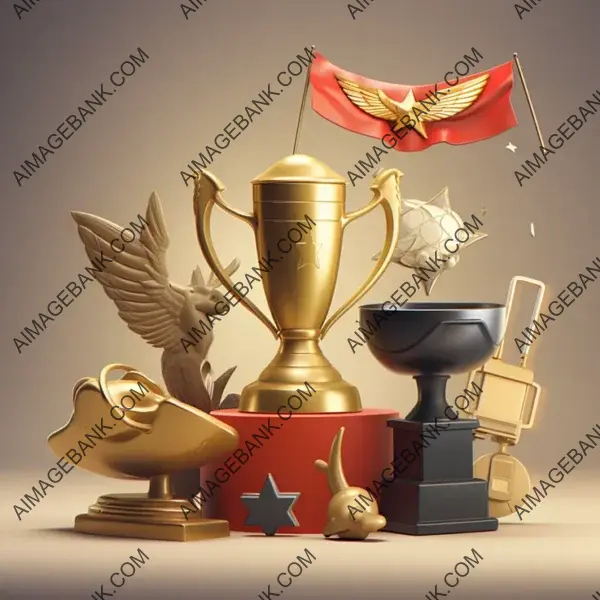 Mobile Game Achievements: Trophy Styles with Clean Lines.