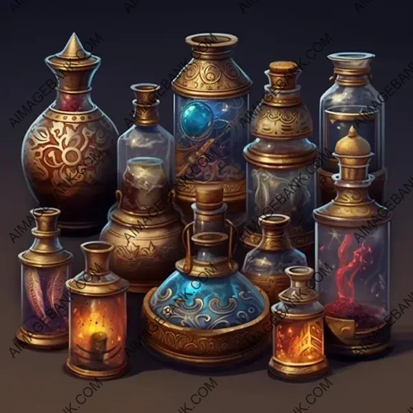 Potion Mastery: RPG Fantasy Icons for Blending Potions.