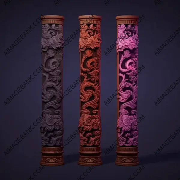 Chinese Pillars in Gaming: Wooden Images for RPG Delights.