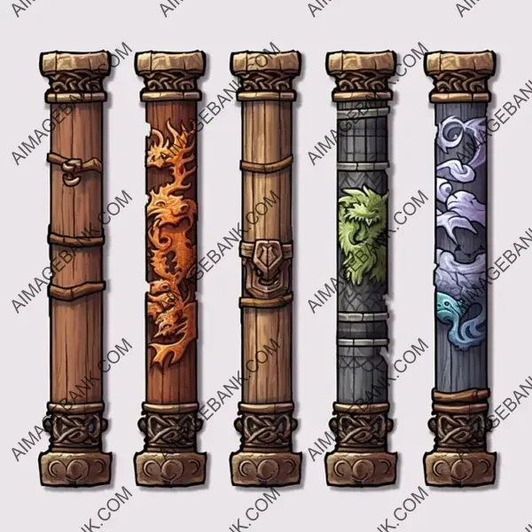 RPG Adventures Await: Chinese-Styled Wooden Pillar Images in Gaming.