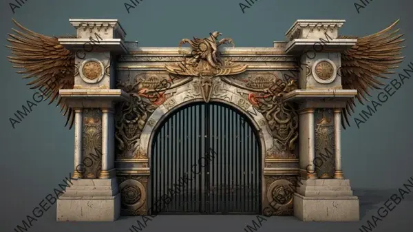 Majestic Gaming Ambiance: Fortress Gate Design Concept.