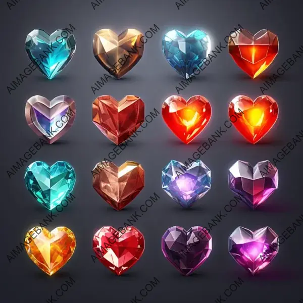 Gem Elements in Gaming: Hearts, Spades, Diamonds, Clubs Style.