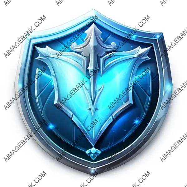 Casual Frost Shield Icon: Outlined UI for Gaming.