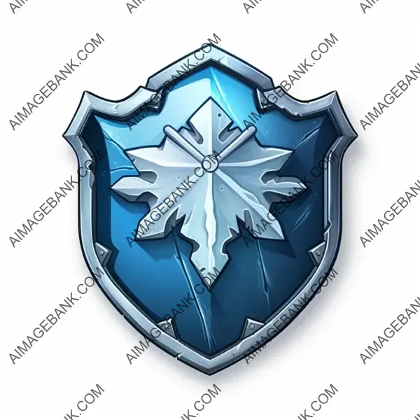 Gaming Icon Excellence: Casual Frost Shield with Outline.