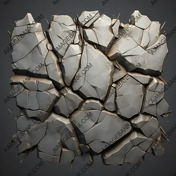 Gaming Excellence: Large Stone Crack Texture Material for Mobile Games.