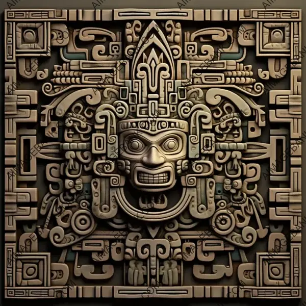 Gaming Excellence: Stone Graphics with Aztec Patterns in Maya Civilization.